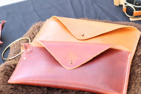 leather wristlet and clutch